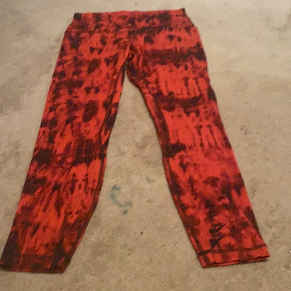 lululemon athletica Red Tie-Dye Leggings